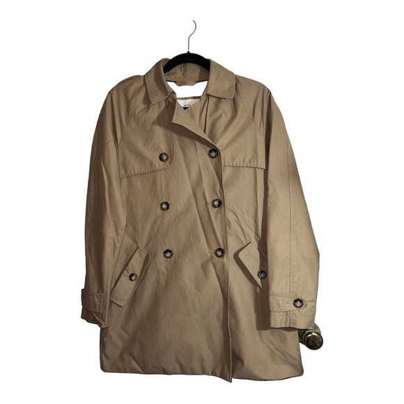ABERCROMBIE & FITCH The A&F Trench Coat Water Wind Resistant Khaki Sz M - Picture 1 of 10